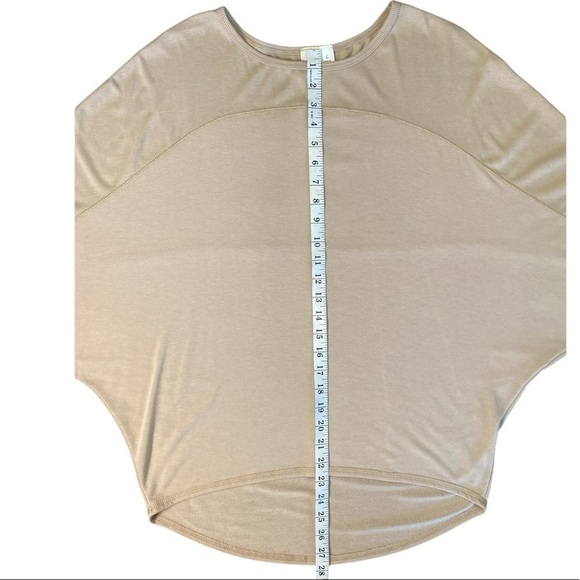 Francescas birdcage nude batwing top ribbed yolk womens Large - Picture 6 of 7